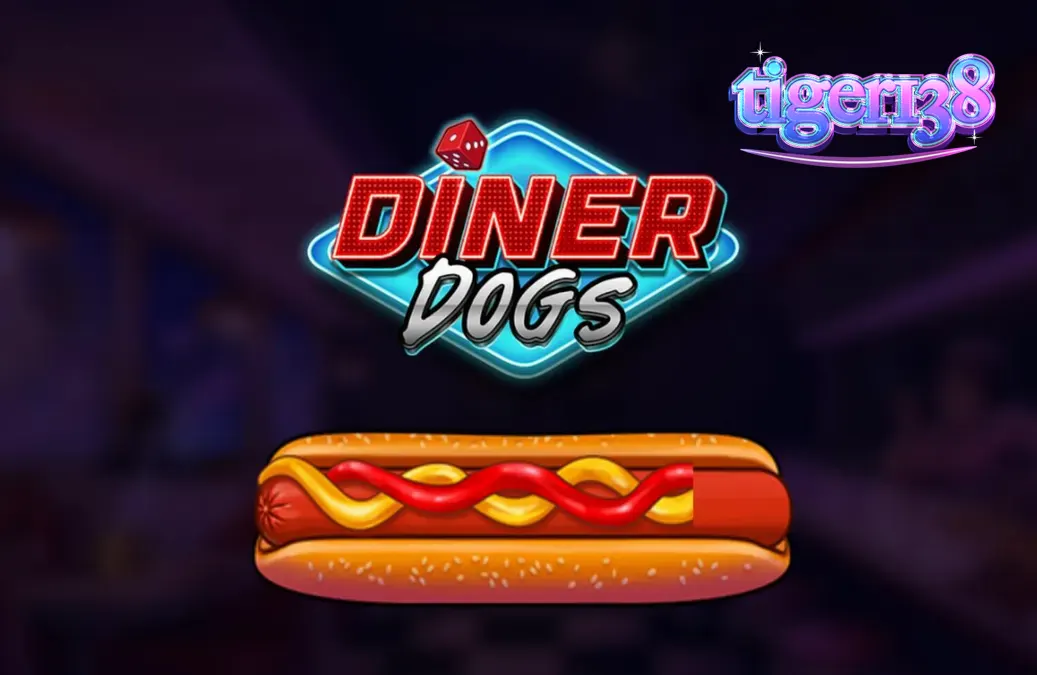 Tampilan visual retro noir pada slot Diner Dogs dengan karakter kriminal dan elemen kedai tahun 1950-an.